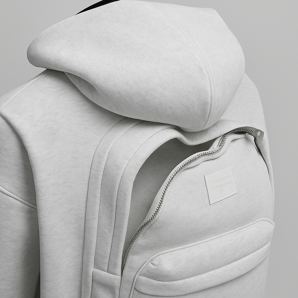 AirPack Hoodie™ Reisen ohne Zusatzkosten – der Hoodie mit integriertem Rucksack