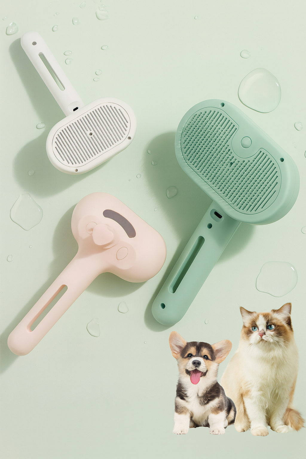 PetSteam Pro 3-in-1 Hunde Katzenhaarbürste Entferner