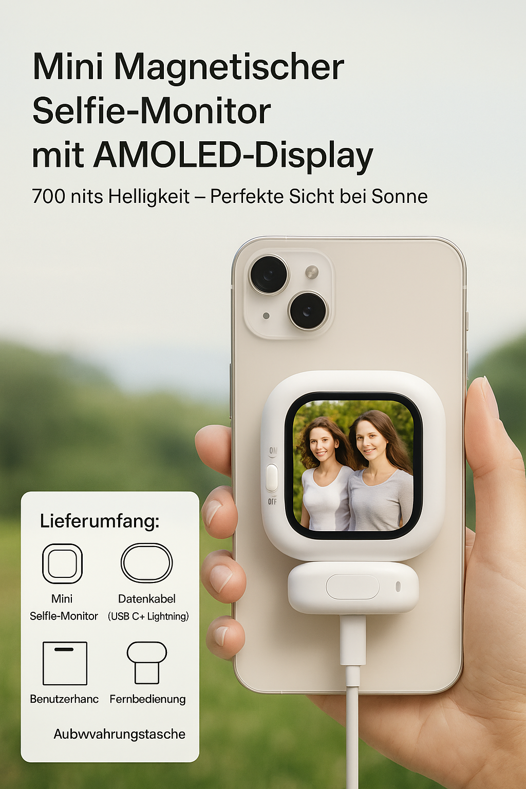 Magnetischer Selfie Monitor SnapView Mini