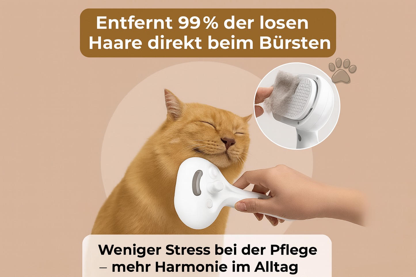 PetSteam Pro 3-in-1 Hunde Katzenhaarbürste Entferner